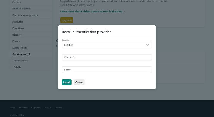 Netlify Oauth setup